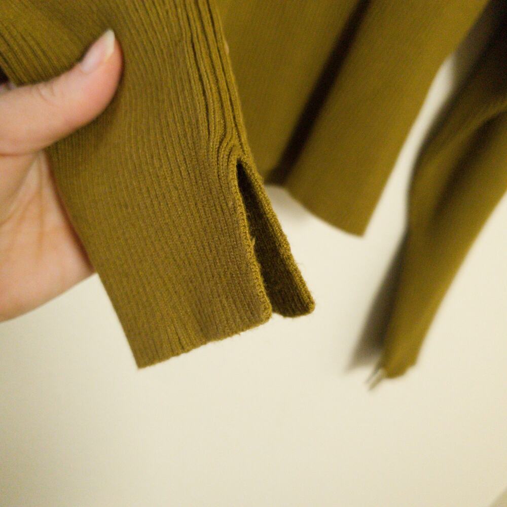 & OTHER STORIES Khaki Ribbed Rib Knit Sweater Top - Picture 8 of 12